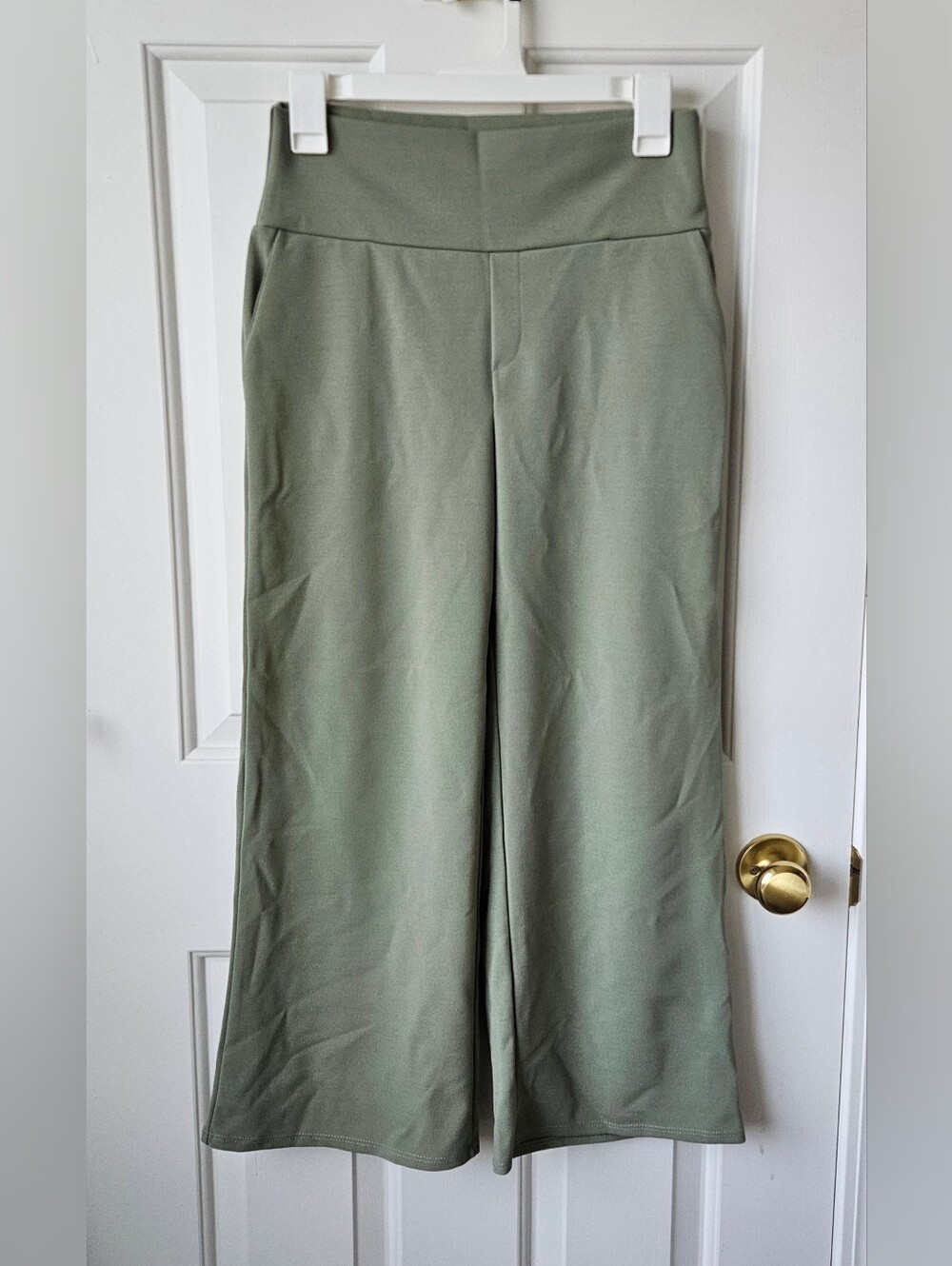 Hemish USA wide-leg culotte pants in a beautiful muted sage green NWOT